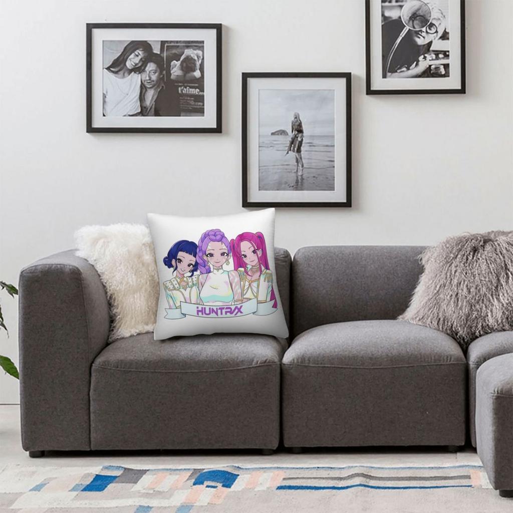 KPop Demon Hunters Huntrix Pillowcase Printed Fabric Cushion Cover Decoration Throw Pillow Case Cover Home Drop Shipping 40*40cm