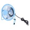 Mini Fan USB Portable Silent Aluminum Blade Home Office Desk Desktop Iron Crafts FansBlue