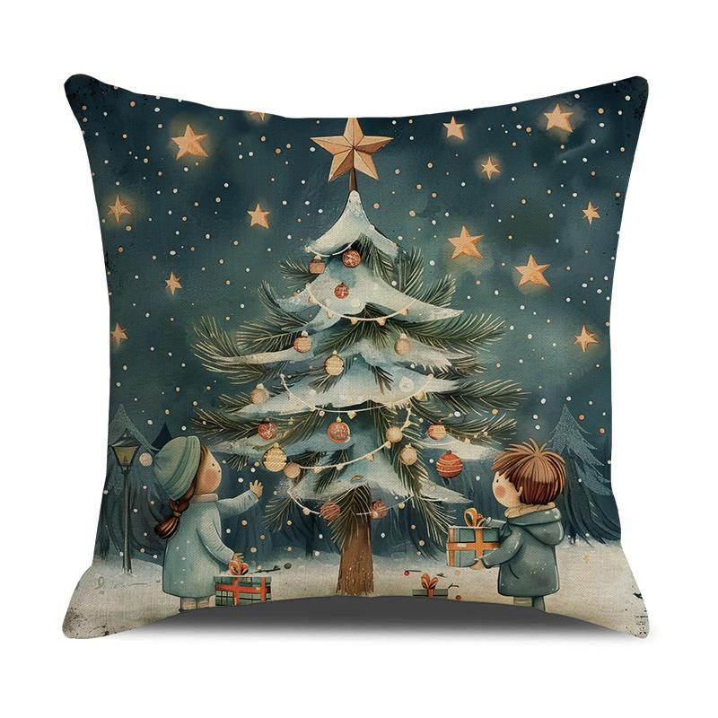 

Рождественская наволочка с принтом снеговика, декоративная подушка, оформление для праздничной атмосферы в гостиной, диванная подушка 45 * 45Cm (pillowcase only)