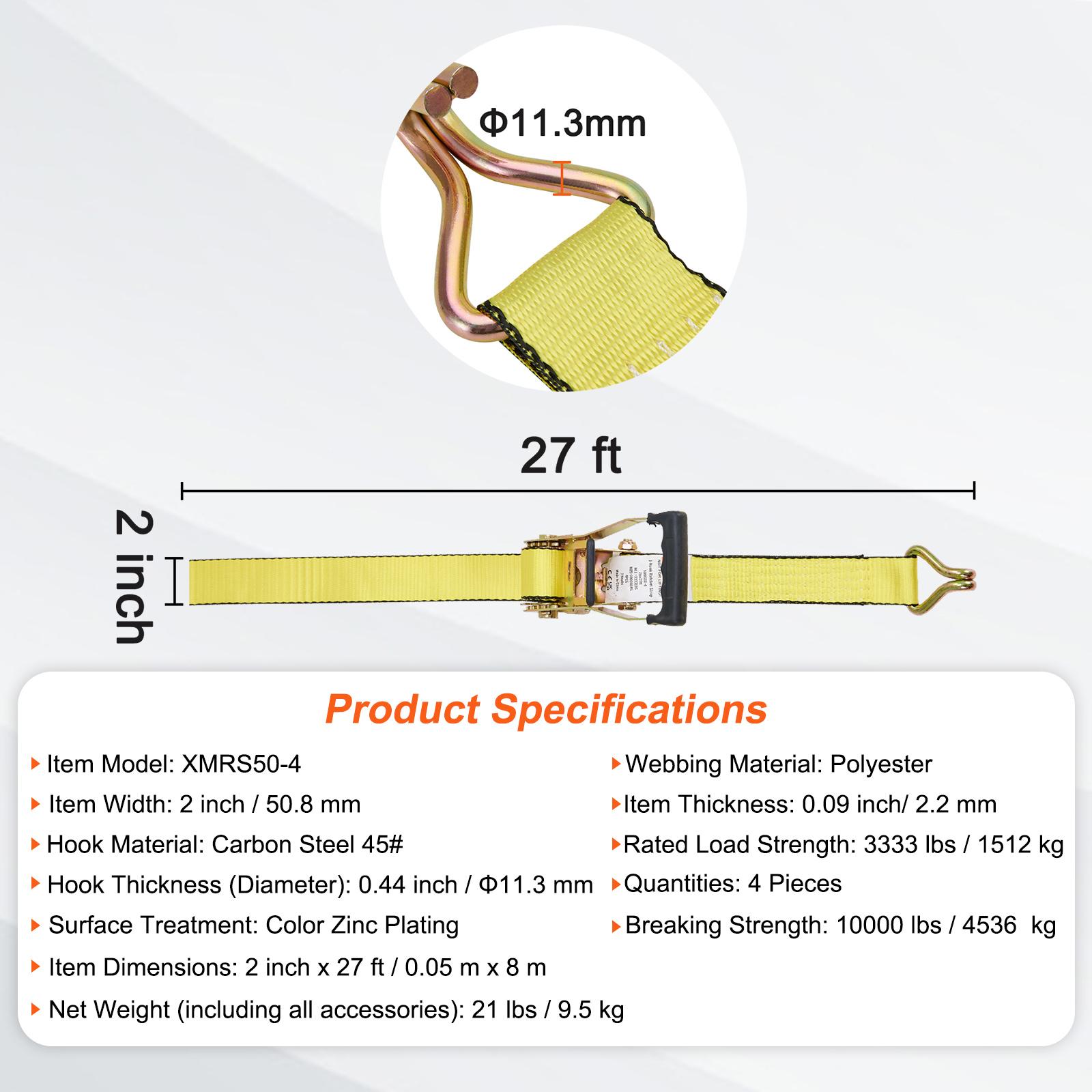 

SucceBuy 4 шт. ремни с трещоткой 10000 фунтов двойной J-крюк с мягкими ручками для перемещения крепления груза бытовой техники