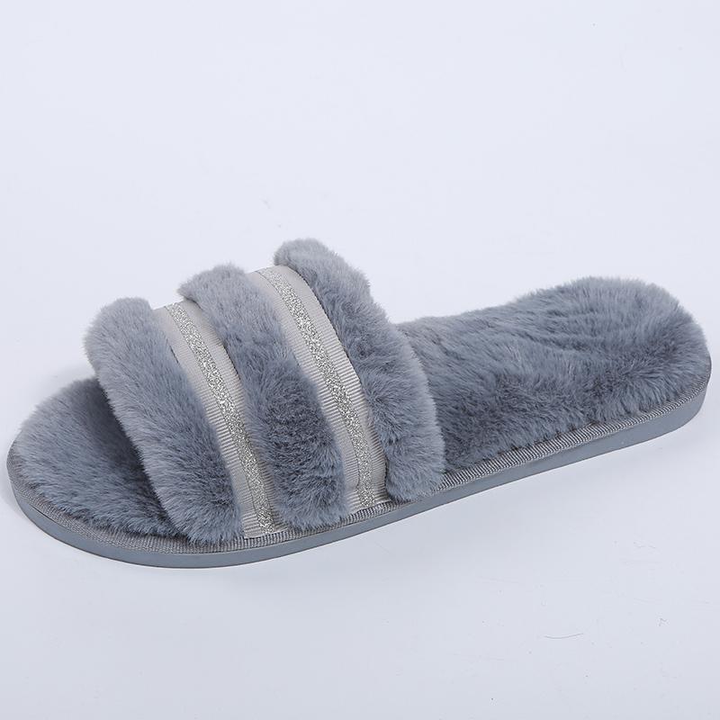 Fashion 2025 Fashion Thicken Furry Slippers for Women House Flat Comfort Slippers Woman Winter Non Slip Wear-Resistant Sandals Female