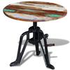 VidaXL Side Table Solid Reclaimed Wood Cast Iron 60x(42-63)cm