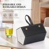 Multi-slot Foldable Sunglass Case, 5 Slots Portable PU Leather Eyewear Organizer, Hanging Travel Glasses Storage Holder Box