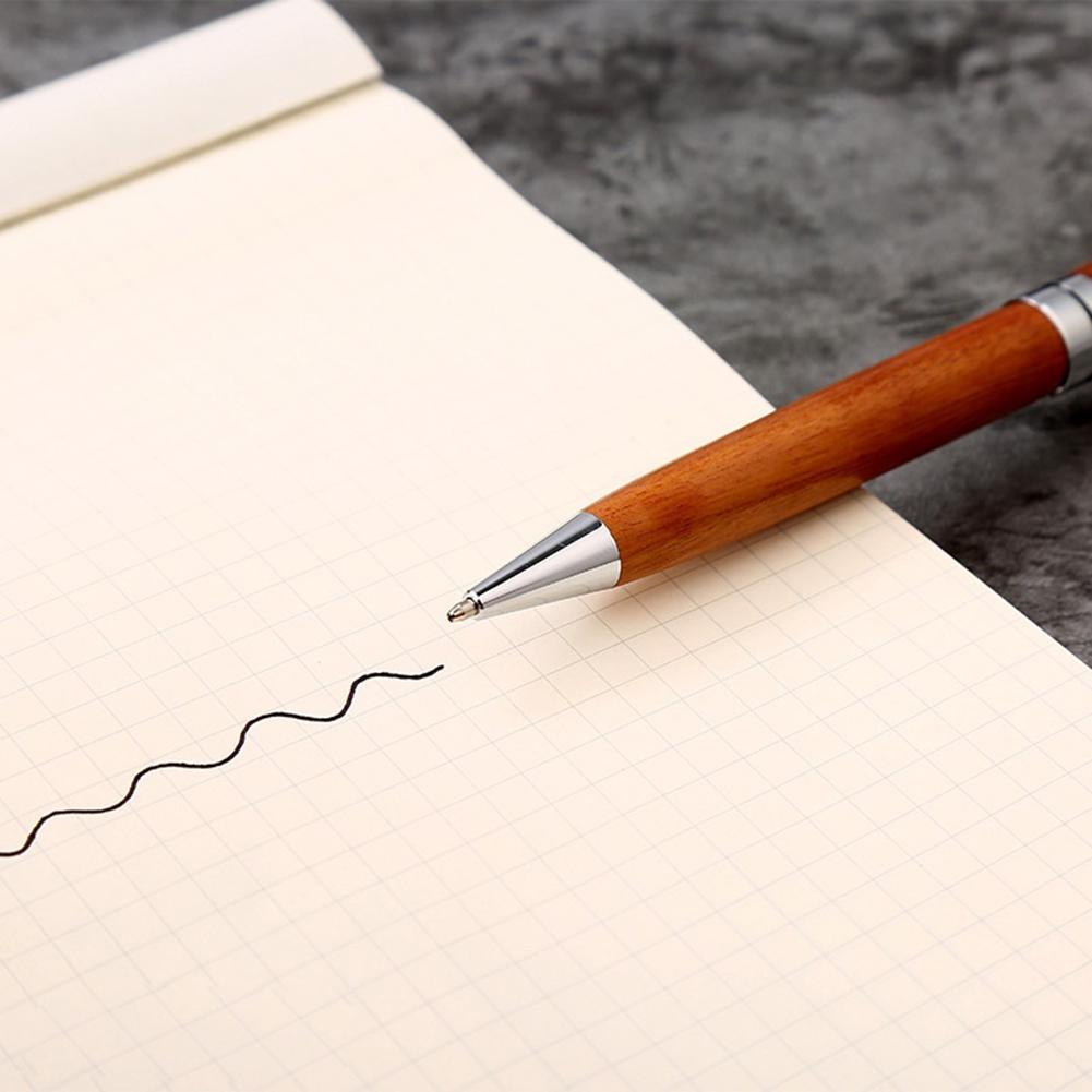 Twist Retractable Roller Ball Pens Wooden Ballpoint Pen Writing Pen for School Office Business