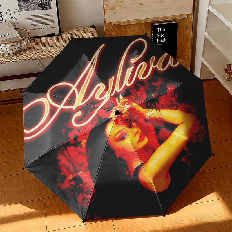 1pc Ayliva Tour Poster Umbrella Portable Folding Umbrella Iron Frame Hole Bone Structure Outdoor Home Umbrella
