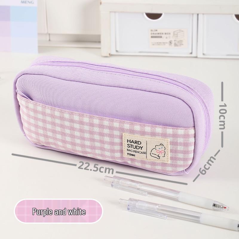 TOME Grid Series Girls' Cute Pencil Case for Students