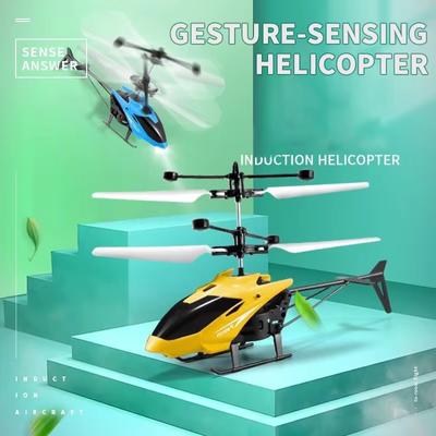 Inductive Aircraft Helicopter with Light Aircraft Suspension Two Anti-fall Games Rechargeable Children's Toys