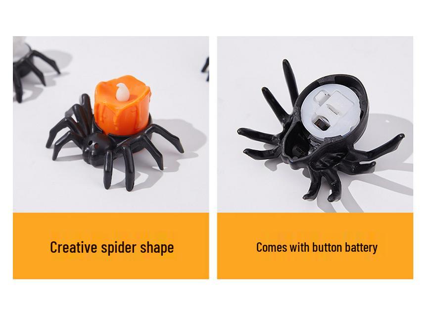 LED Halloween Pumpkin and Spider Candle Lights for Kids - Festive Atmosphere & Decoration Gift