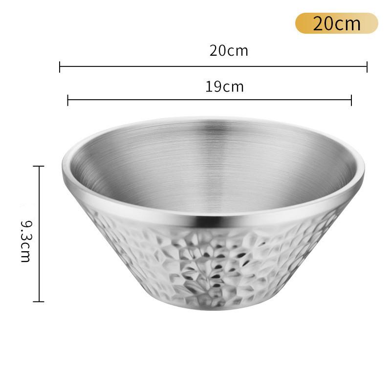Creative Korean Stainless Steel Ramen Noodle Bowl Tableware for Salad Fruit Mixing Bowls Double Layer Heat insulation