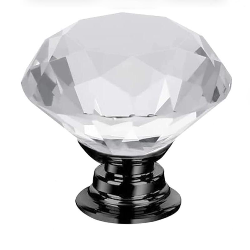 Gold Bottom 40mm Crystal Glass Drawer Knob Handle