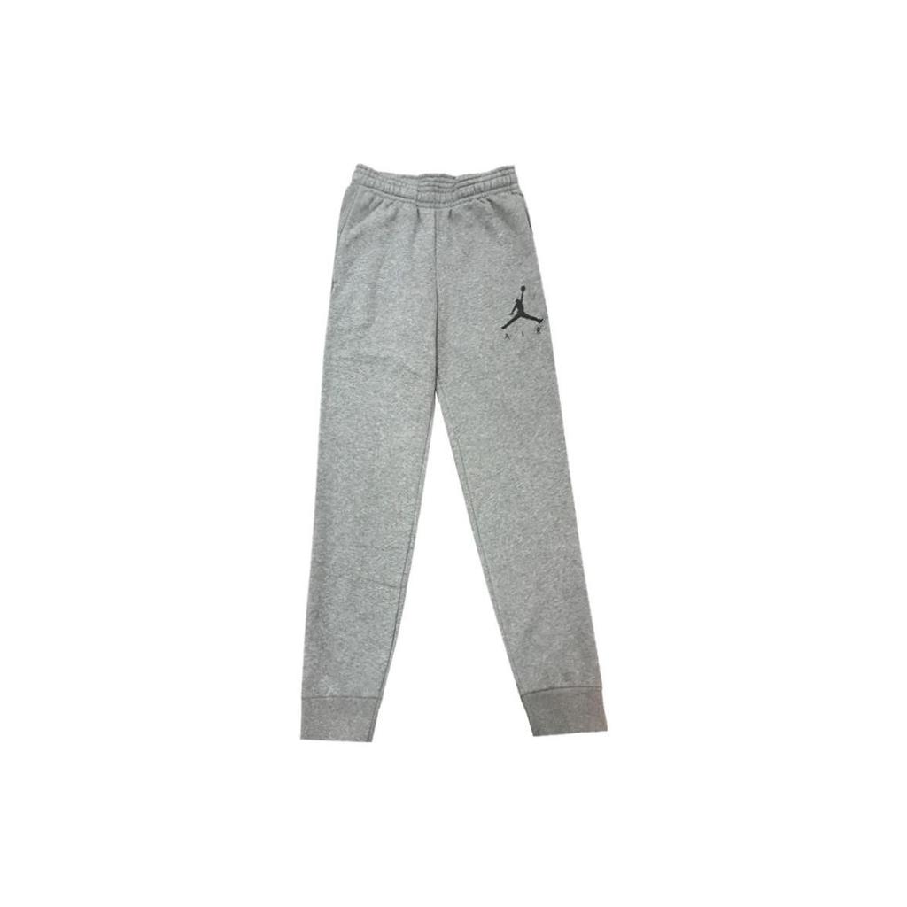 Jordan Solid Color Logo Print Slim Fit Joggers Men Bottoms Gray BQ1427-091