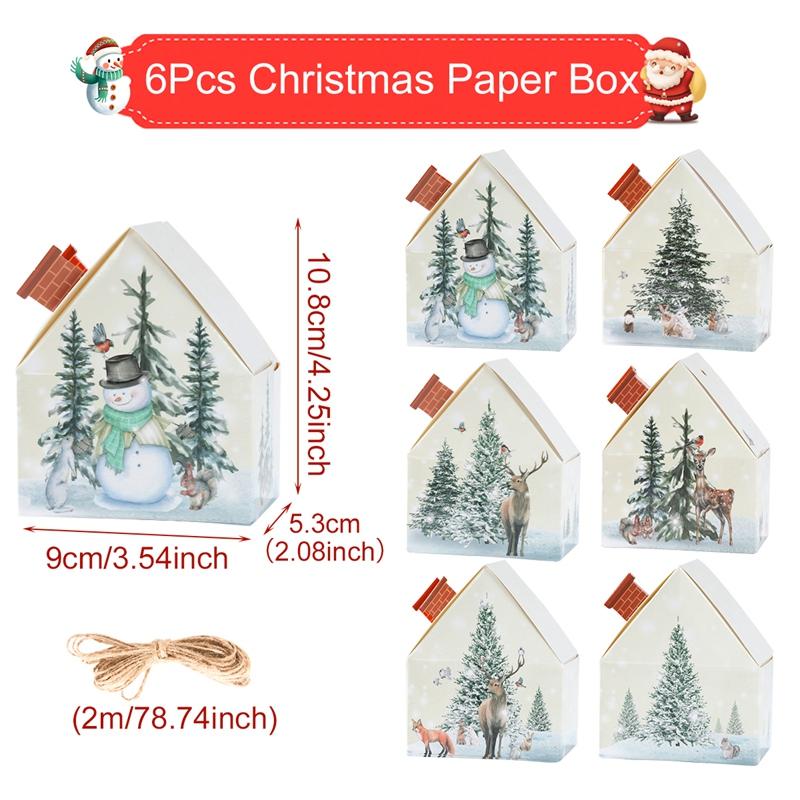 Christmas Paper Box Merry Christmas Decorations For Home 2025 Christmas Tree Ornament Xmas Navidad Natal Gifts New Year 2025