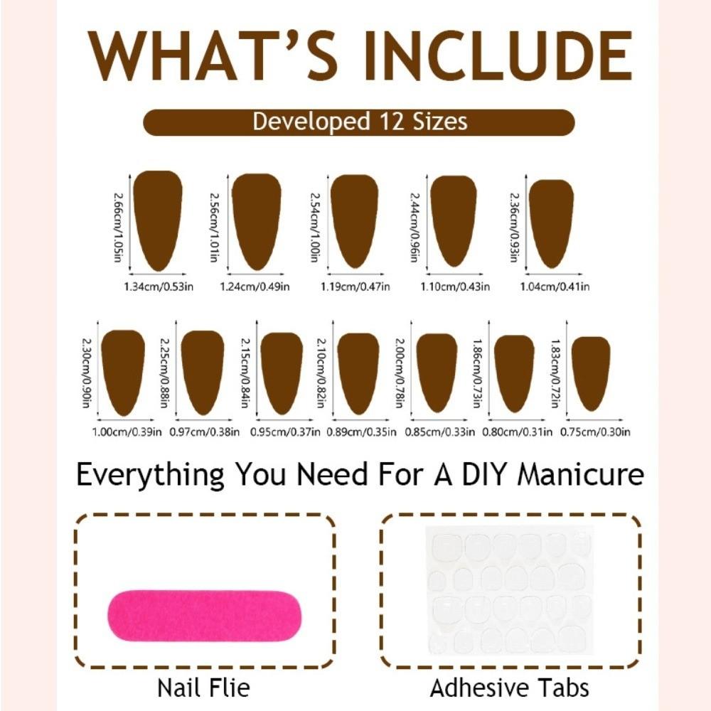 24 Stück Abnehmbare Press-on-Nägel Vollabdeckung Falscher Nagel Neue Nagelspitzen Damen