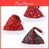 Stylish Thick Red Plaid Santa Claus Hat Plush Snowflake Christmas Accessory