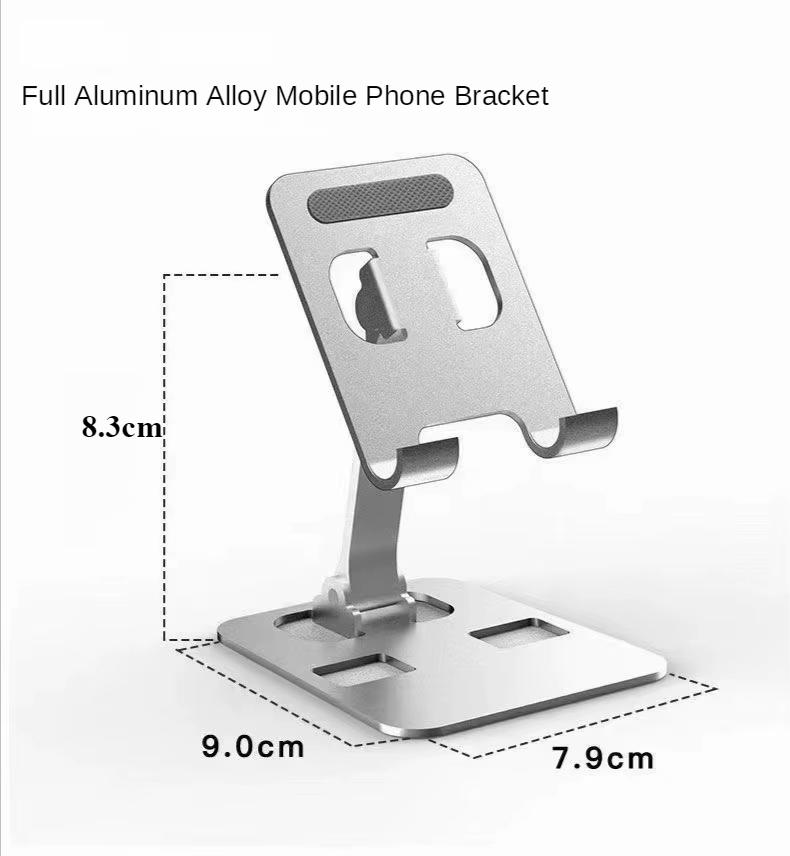 1pcs Universal All Aluminum Alloy Foldable Cell Phone Holder Metal Mobile Phone Stand Portable Folding Tablet Desktop Bracket