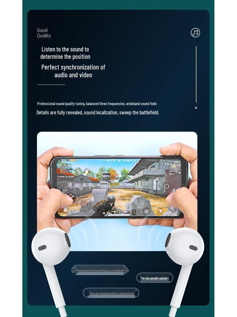 Compatible vivo X80/X80Pro In-Ear Type-C Earphone Cable with Microphone