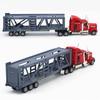 1:65 Alloy Truck Model Realistic Simulated Detailed American Super Long Transport Truck Model for Adults