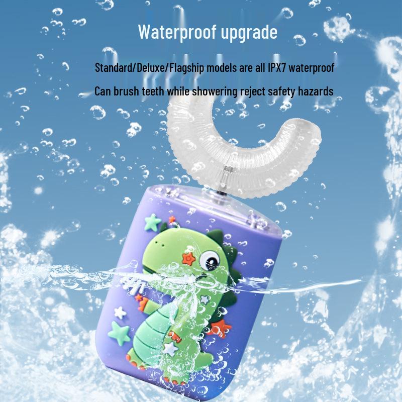 Children's U-Shaped Electric Toothbrush with Sonic USB Charging, Soft Silicone Bristles, and Baby Tooth Protection