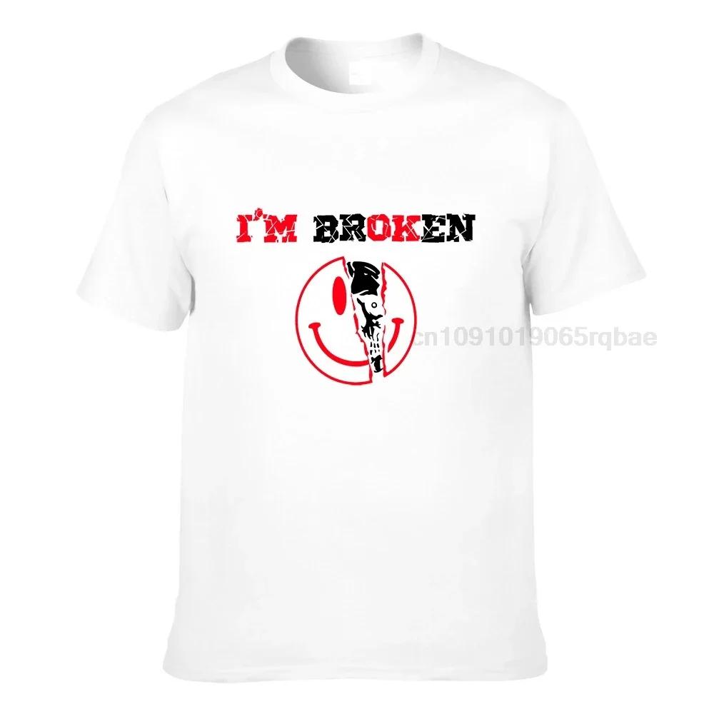 Confused Smile Im Broken Invisible Illness Im Ok Broken Tshirt S5xl 100 Cotton Unisex T Shirt Unisexs Tee