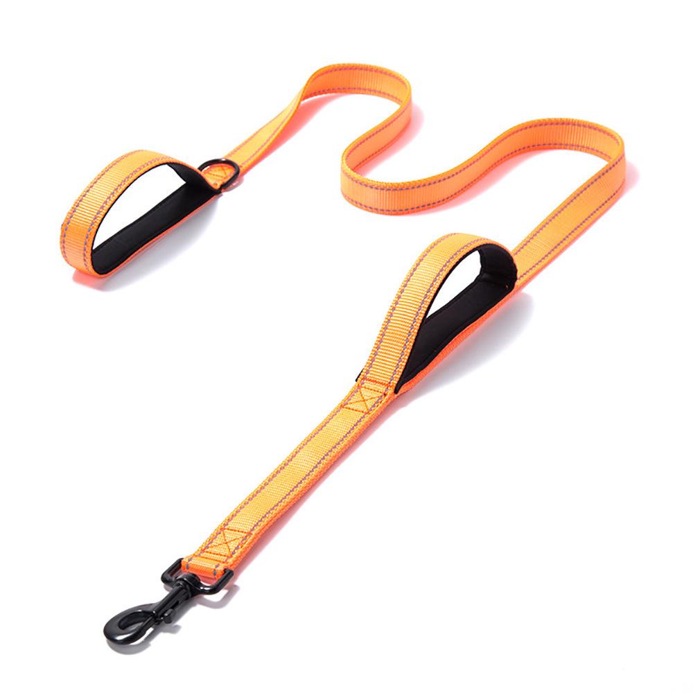 Reflective Explosion-Proof Shock-Absorbing Double-Handle Leash for Large Dogs