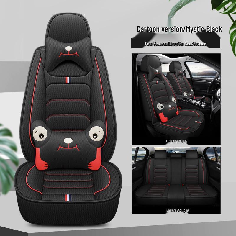 Linen Universal Car Seat Cover - Non-Slip, Full Wrap, All-Season Use