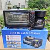 Multifunctional Breakfast Station: Toaster, Mini Oven & Coffee Maker