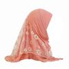 Fashion Instant Hijab Headscarf Fit 2-6 Years Old Girls Muslim Hijab Hat Islamic Headscarf Embroidery Full Cover Turban Caps
