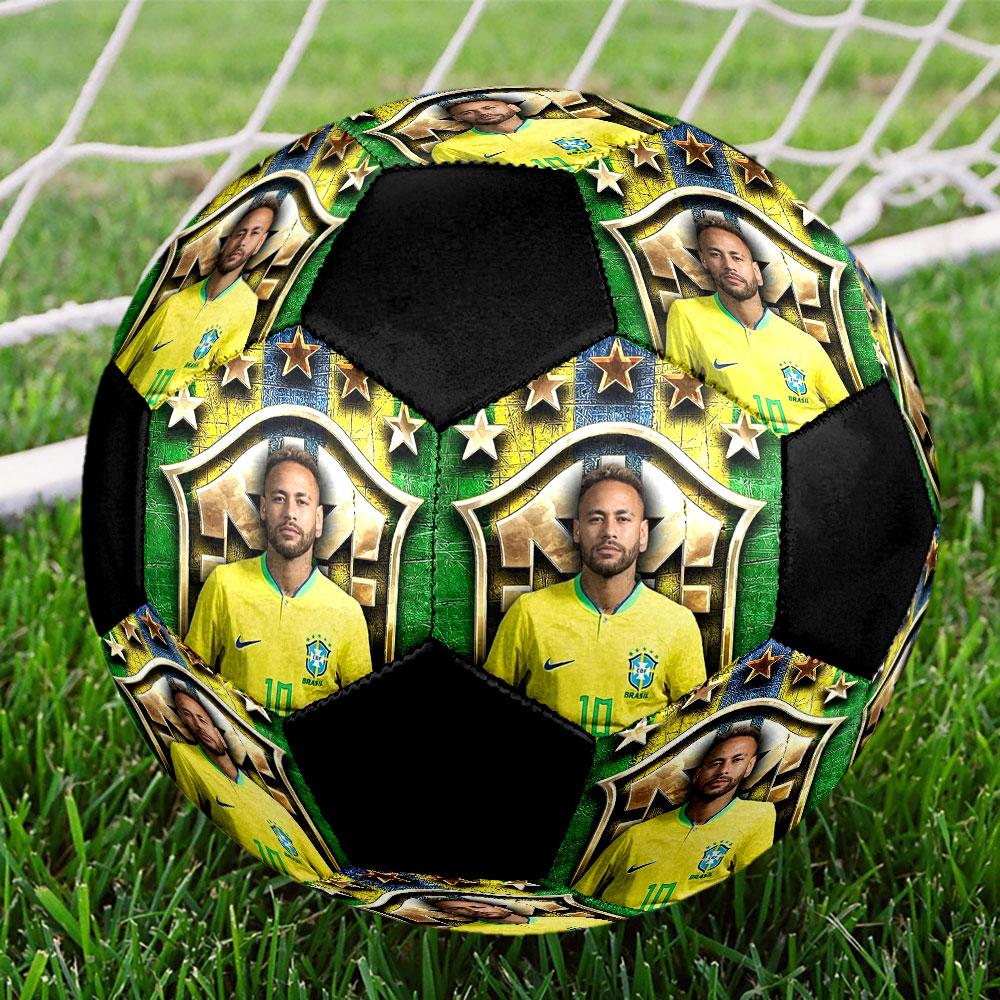 Neymar Soccer Ball Size 5 Colorful Machine Stitched PVC Competition Ready Durable High-Bounce