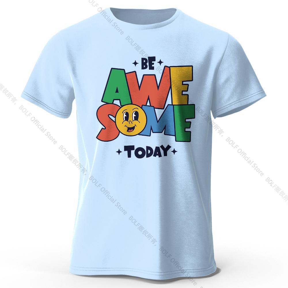 Unisexs Be Awesome Today Printed Tshirt 100 Cotton Oversized Motivational Graphic Tees For Wounisex Summer Tops Positive Streetwear