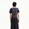 Broadcast Women's Contrast Color Round Neck Short Sleeve T-shirt