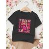 European sizes Pink Font Repeated TAYLOR and Character Image Girls' Comfortable Casual Fashion Printed Round Neck Short Sleeve T-Shirt Top