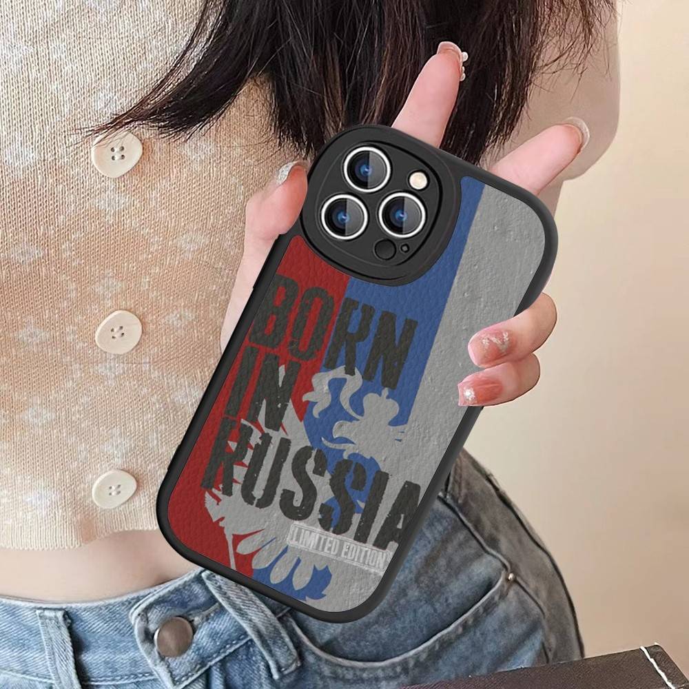 Russia Russian Flags Poccnr Emblem Phone Case For IPhone 16 15 14 13 12 11 Pro Max Plus 16E Soft Leather Cover