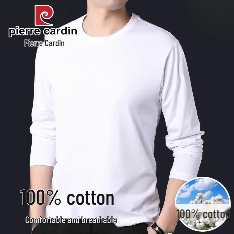 Pierre Cardin Men's Long-Sleeve Cotton T-Shirt