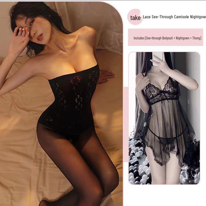 3-farbiger Patchwork-Netz-Bodystocking: Offener Schritt, Schnellverschluss, Verführerisches Schwarzes Seiden-Fischernetz für Mitternachts-Charme Flirten