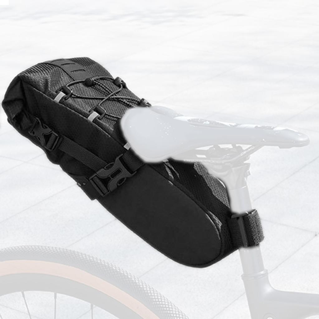 Bike Saddle Bag 5.8L Large Capacity Under Seat Pack for Mountain Road Bikes Long Distance Travel Black