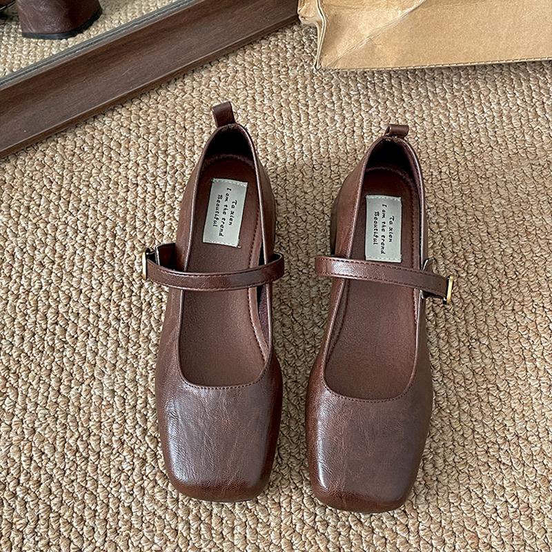 Fashion Retro Style Thick Heel Women Mary Jane Shoes Fashion Square Toe One-Buckle Shoes Ladies Outdoor Dress Pumps