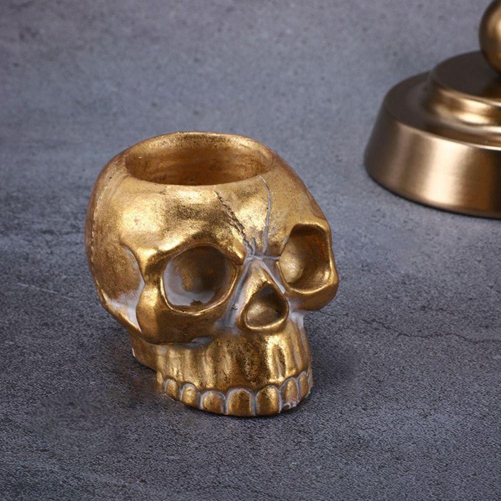 

Atmosphere Art Skull Tea Lights Resin Craft Halloween Candle Holder Halloween