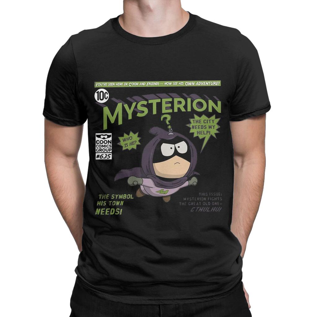 Leisure Souths Parks T-Shirts Men Round Neck 100% Cotton T Shirts Mysterion Short Sleeve Tee Shirt Plus Size Clothes