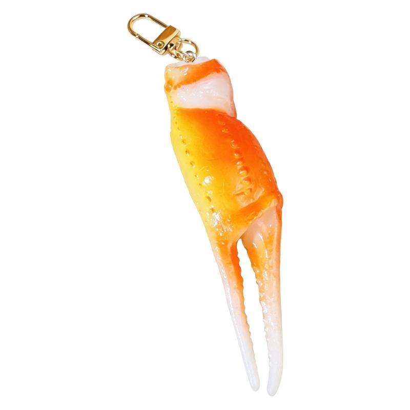 Realistic Food Keychain Set PVC Mini Crab Lobster Keyring Creative Novelty Fun Gift for Car Key Backpack Lovers Friend Party Decoration
