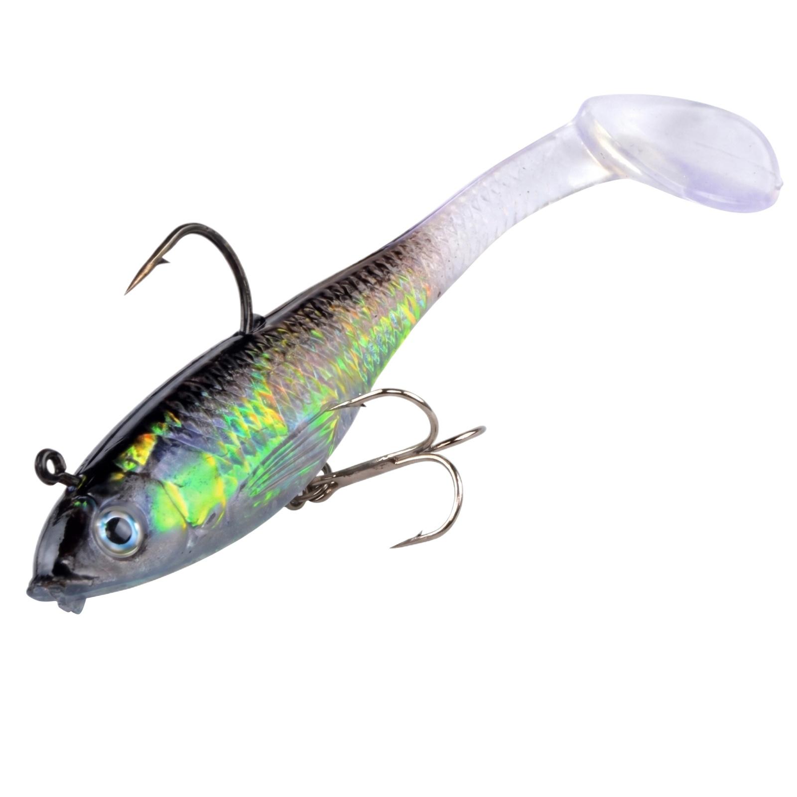 Soft Fishing Lure with T-tail Hook Bass Bait Lead Head Soft Bait Artificial Bionic Lure for Fishing Trout Pike Perch one size