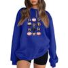 Women's Neck Long Sleeve Loose Fit Casual Sweatshirt Pullover Top with Halloween Print