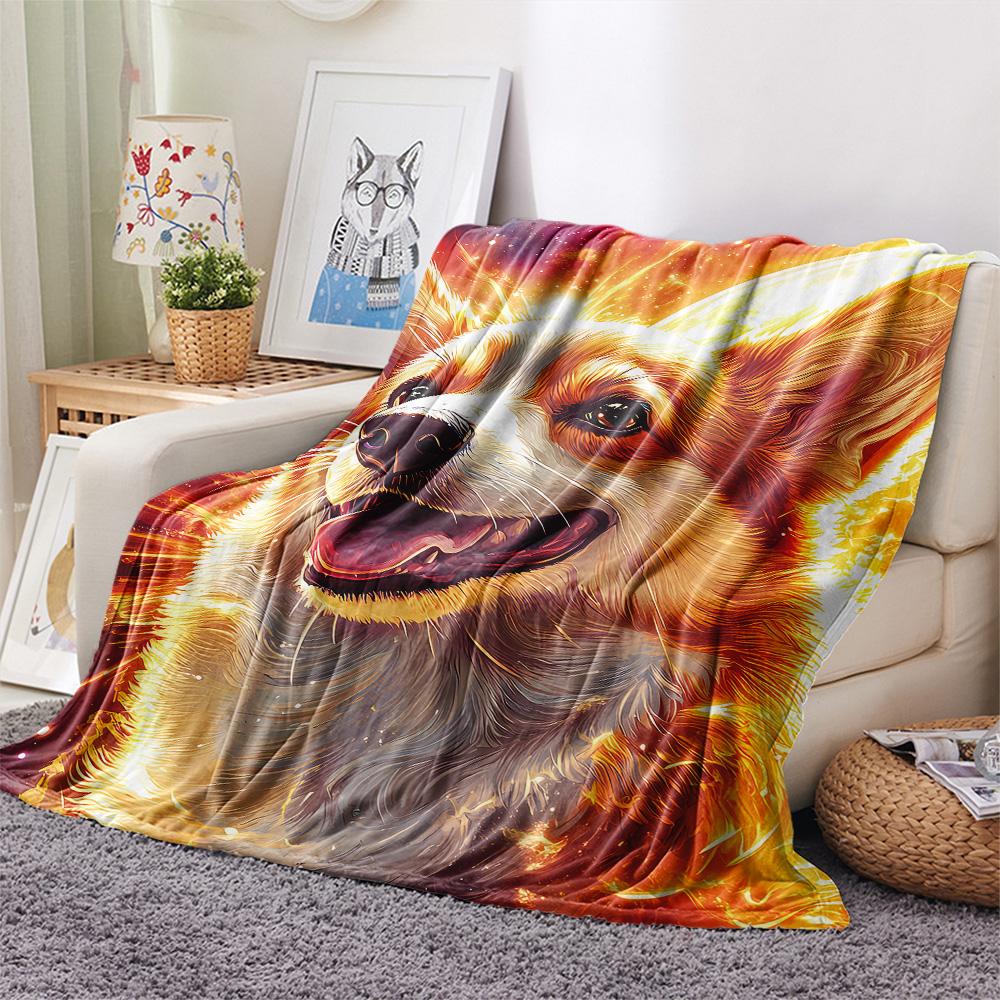 Dog Print Flannel Blanket, High quality Comfortable for All Seasons, Home Decor, Warmth and Comfort, Perfect for Christmas Gifts