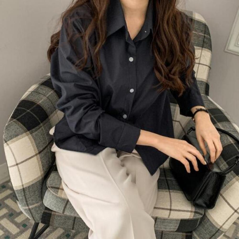 New Arrivals Open Run Women Oversized Plain Daily Office Shirt