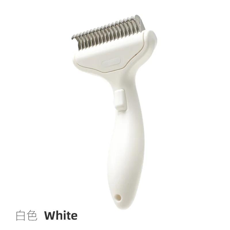 

1PC Stainless Steel Dog Hair Removal Brush Comb Pet Hair Remover Brush For Dogs Grooming Tools Pets Dematting Comb белый