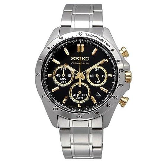 SEIKO 1 5 Second Chronograph Quartz Wristwatch Mens SBTR015 BlackGold