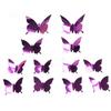 Wall Stickers Decal Butterflies 3D Mirror Home Decors KTY