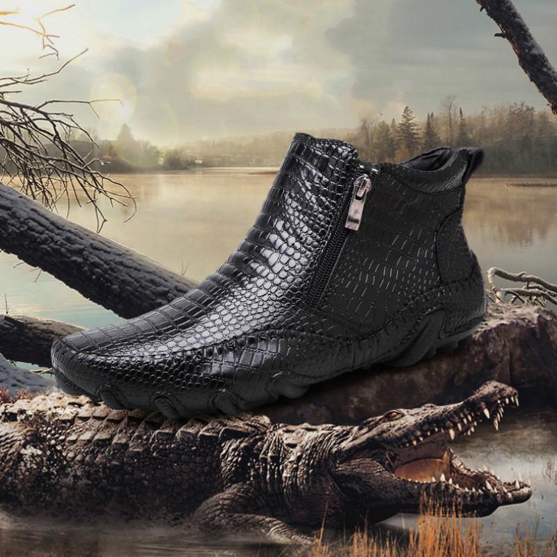 alligator ankle boots