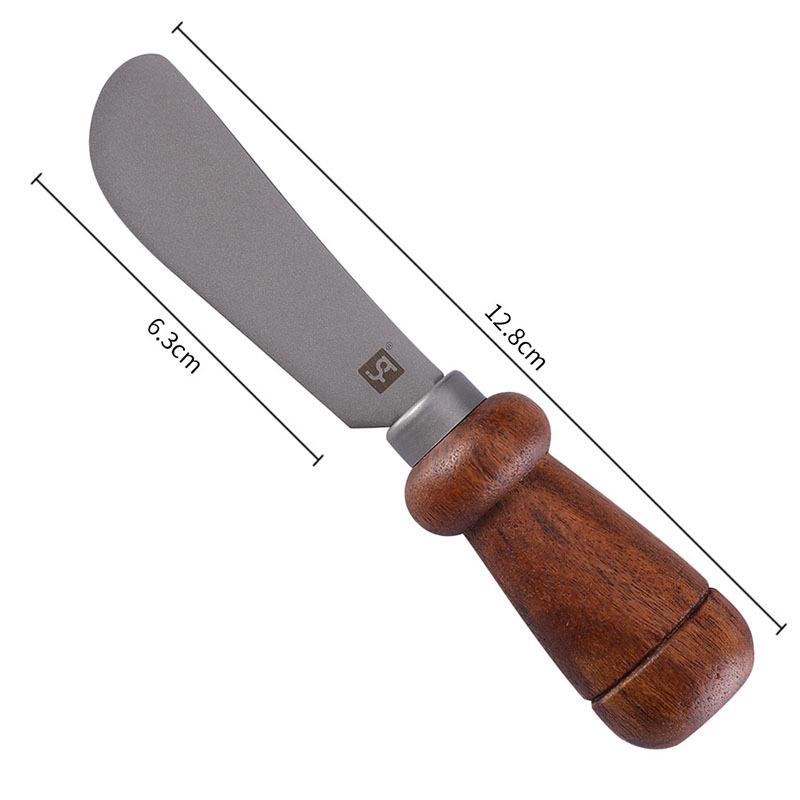 High-Quality Stainless Steel & Acacia Wood Cheese Knife and Fork Set