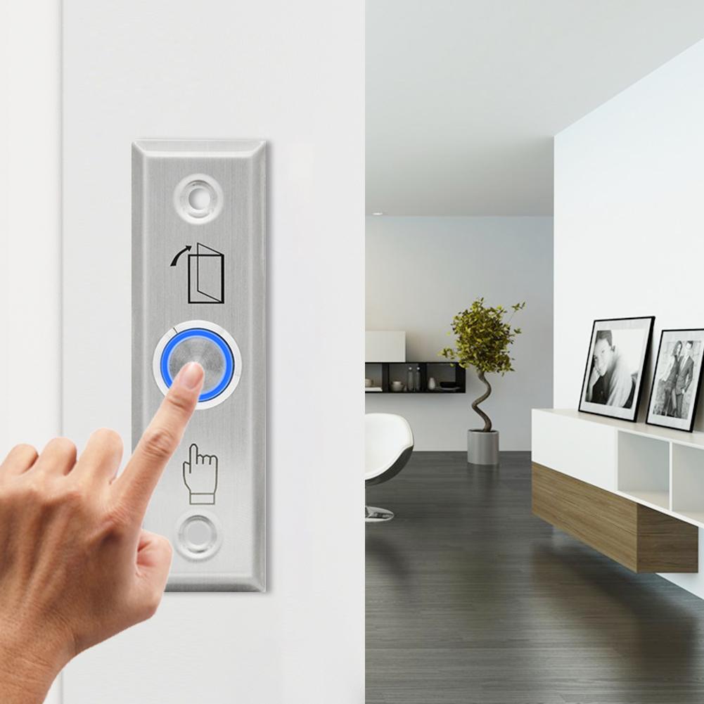 Stainless Steel Exit Button Push Switch Door Opener Release Buttons for Access Control Electronic Gate Lock Home Protection