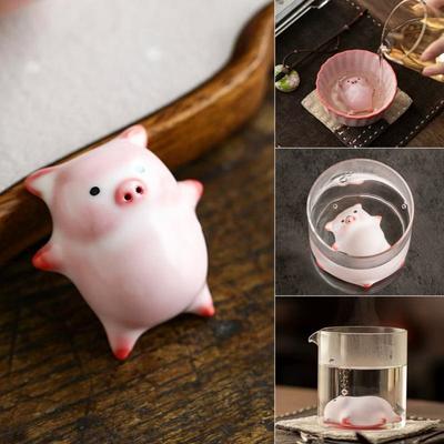 Animal de Compagnie Thé Bouillonnant Cochon Dessin Animé Tasse à Thé en Céramique Petit Cochon Crache des Bulles Mug d'Eau Cadeau Amusant Décoration de Maison Additifs pour le Thé